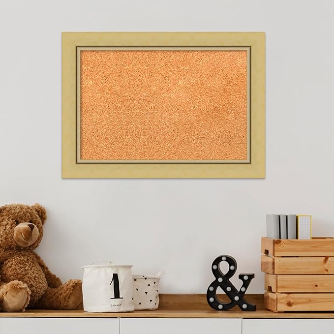 Amanti Art Natural Cork Board for Wall, 15x21 Vision Board with Gold Frame, Small Corkboard Office Decor for Home Organization, Casual Corkboard Pinboard to Display Items for Home Organization in-DeskLoop Office