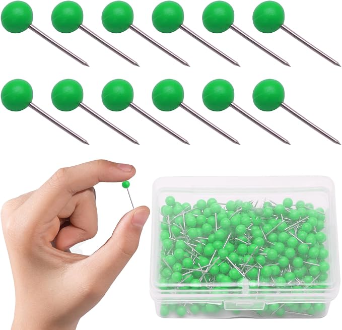 500Pcs Green Map Pins, 1/8 Inch Map Tacks, Round Ball Head Map Push Pins - Image 7