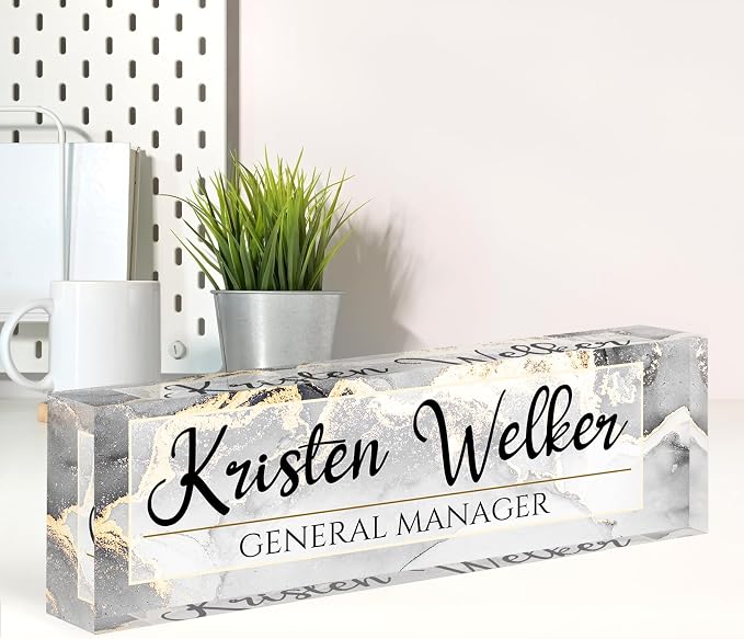 Name Plate for Desk, Desk Name Plate Personalized, Office Decor for Women Men by Spricoz