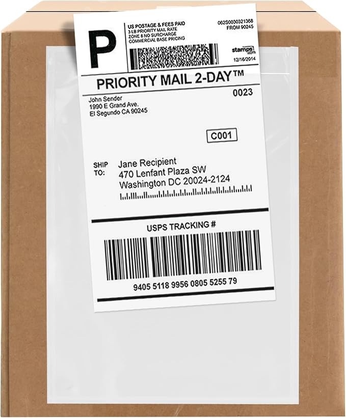 1000 Count 7" x 10" Shipping Label Envelopes, Top Loading by GPI+POLY
