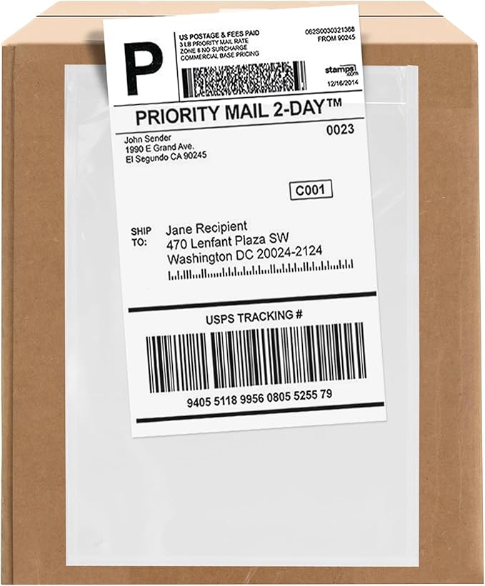 100 Count 7" x 10" Shipping Label Envelopes, Top Loading by GPI+POLY