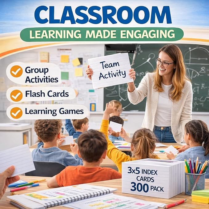 WritePads Index Cards Bulk Heavy Weight Lined Flash Index Card Wide Ruled Study - Image 6