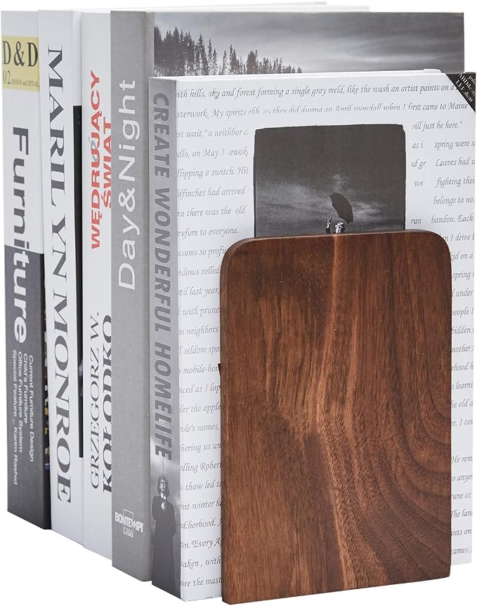 Pandapark Wood Bookends, Non-Skid Bookend - Image 5