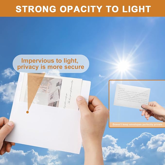 Silunkia 100 Packs White Note Cards and Envelopes 4.25 x 5.5 Heavyweight Flat - Image 6