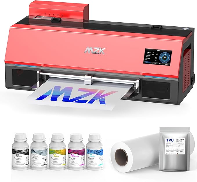 MZK A3 Plus DTF Printer XP600 Doubled-Speed,13+" DTF Film,Built-in Holiday Automatic Timed Cleaning Printhead,LED Multi-Function Fouch Screen,Film Cutter,White Ink Circulation,Gift Ink 2 Year-DeskLoop Office