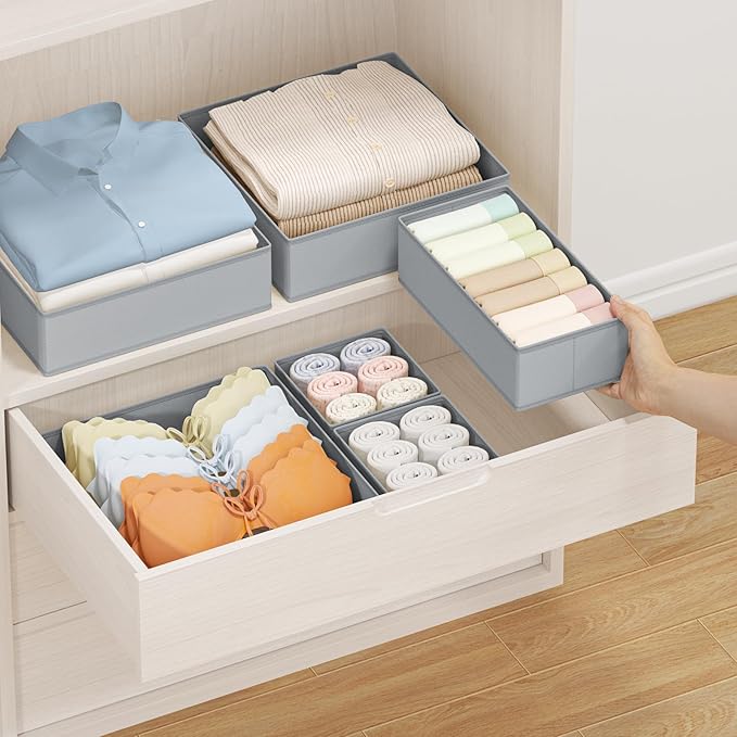 DIMJ Drawer Organizer Clothes Storage - 24 Pack Baby Dresser Organizer for Nursery, Small Fabric Closet Drawer Organizer Bins for Underwears Socks, Foldable Storage Dividers Organization for Bedroom-DeskLoop Office
