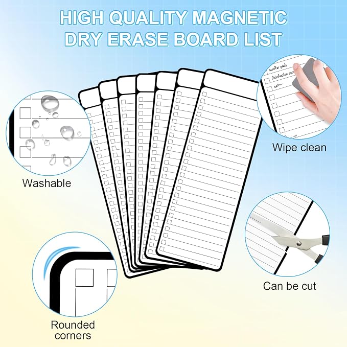 7-Piece Magnetic Dry Erase to-Do List White Board, Chore Chart, Dry Erase - Image 4