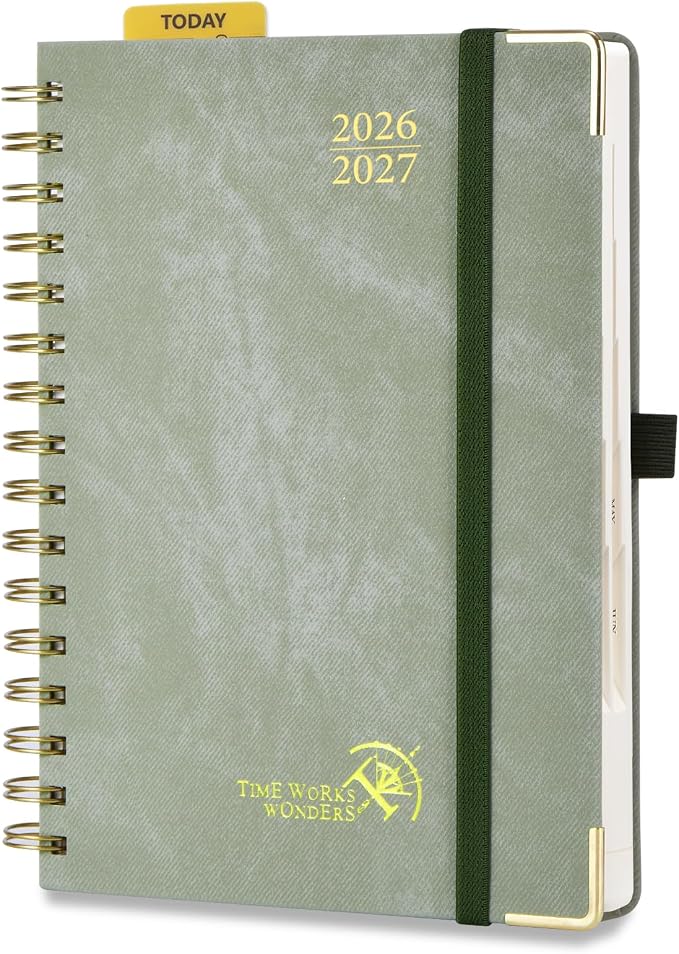 POPRUN Daily Planner 2026-2027 One Page Per Day, 12 Months Hourly Appointment by POPRUN