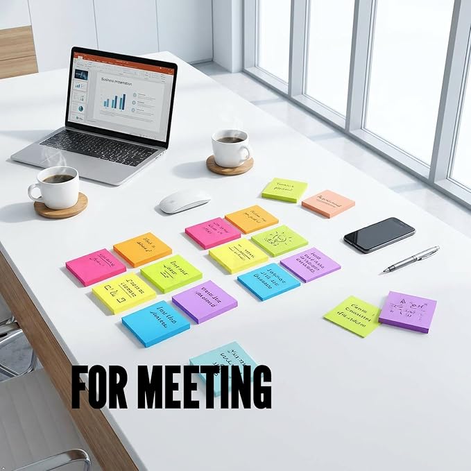 Sticky Notes 3x3 Inches, Bright Colors Self-Stick Pads, 82 Sheets/pad - Image 8