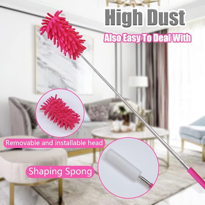 4 pcs Extendable and Washable Microfibre Feather Duster, Microfibre Cleaning - Image 6