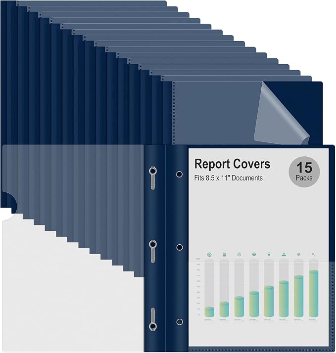 Ndsox 15 Packs Clear Front Report Covers by NDSOX