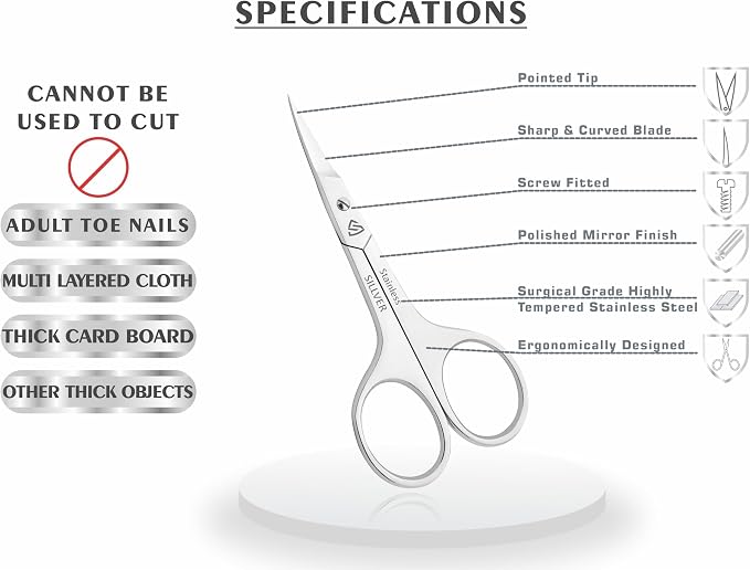 SILLVER Nail Scissors Curved Professional - Image 7