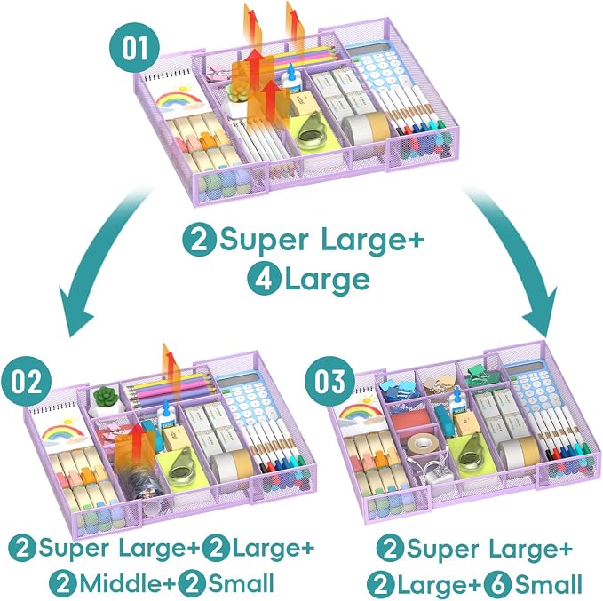 Expandable Desk Drawer Organizer Tray - Image 8