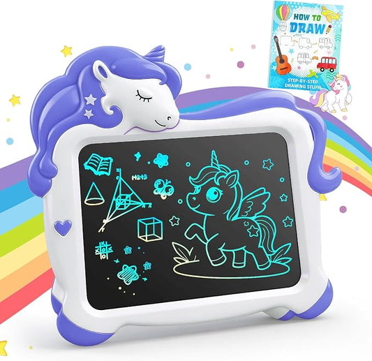 10 Inch LCD Writing Tablet for Kids, Unicorn Toys Gifts for Girls, Colorful by QIAOBUQI
