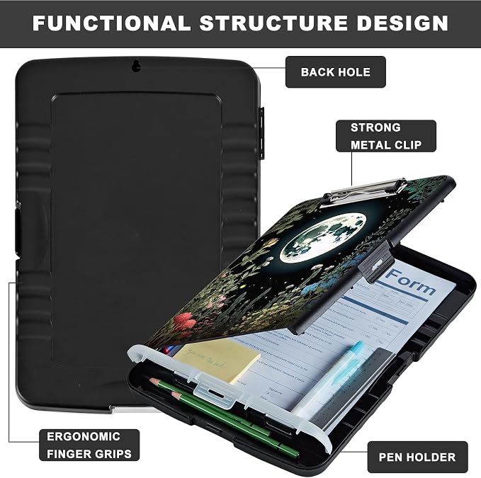 Clipboard with Storage, Heavy Duty Plastic Storage Clipboard with Low Profile - Image 6