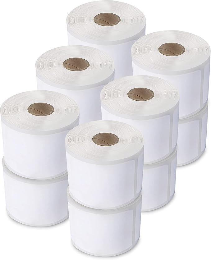 enKo (12 Rolls / 12000 Labels) 30334 Dymo Compatible Multipurpose Barcode (1-1/4" x 2-1/4")-DeskLoop Office