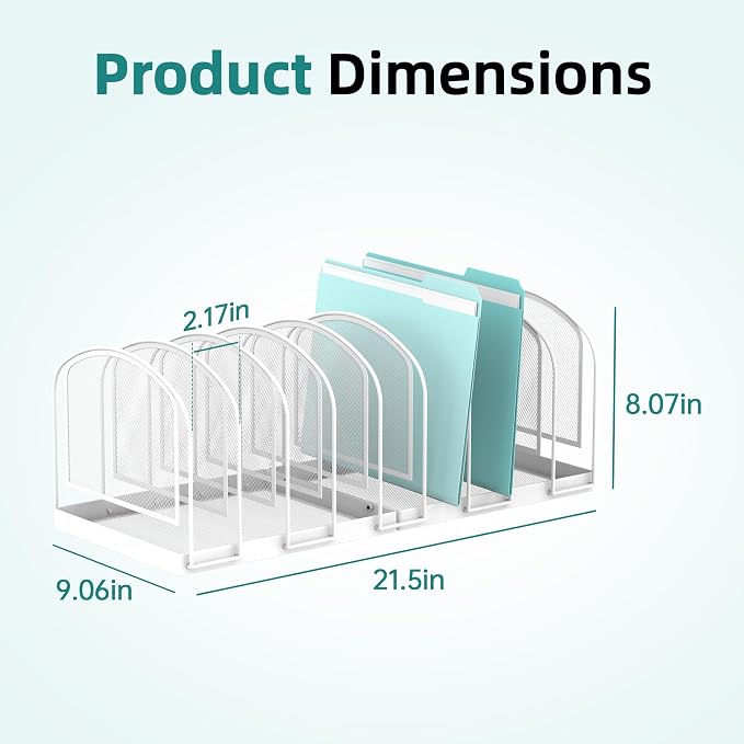 SUPEASY File Organizer 9-Section Mesh Desk Organizer, Upright File Organizer - Image 4