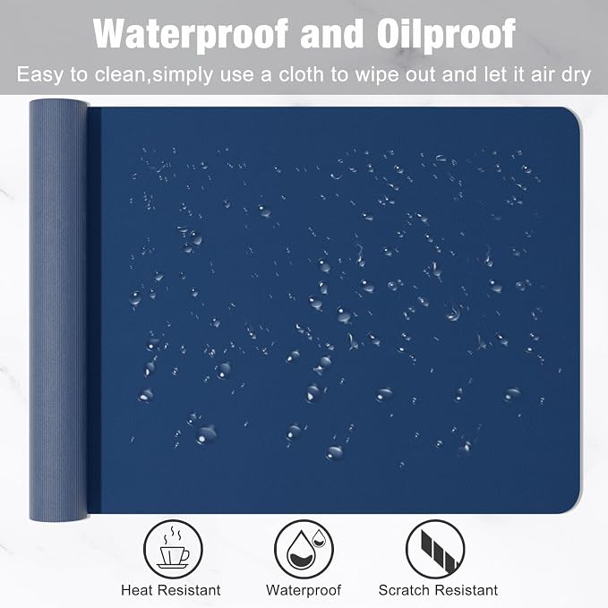 Hsurbtra Desk Pad, 35.5" x 17" PU Leather Desk Mat, XXL Extended Mouse Pad - Image 5