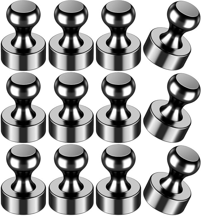 VNDUEEY 12Pcs Black Fridge Magnets, Small Strong Magnet by VNDUEEY