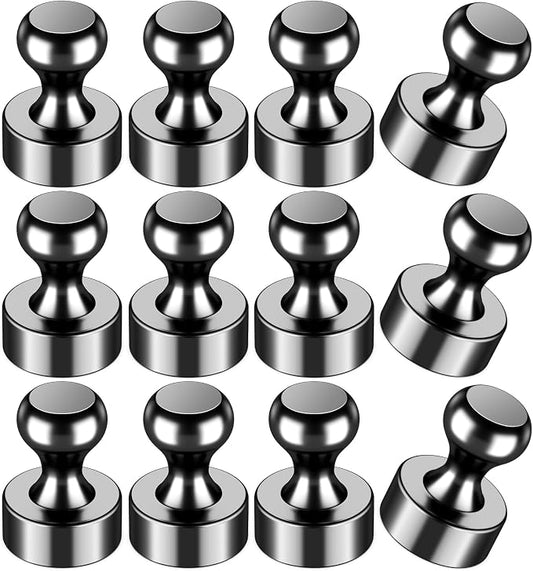 VNDUEEY 12Pcs Black Fridge Magnets, Small Strong Magnet by VNDUEEY