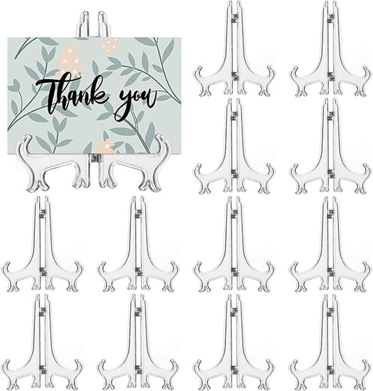 LonlyEagle 12 Pack 4 Inch Clear Plastic Easels or Stand/Plate Holders to by LonlyEagle