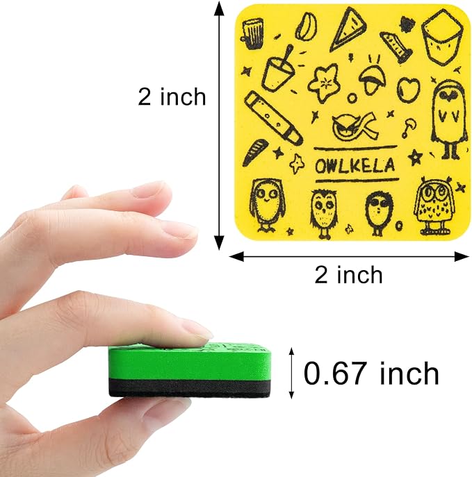 OWLKELA 30Pcs Dry Erase Erasers, Magnetic Whiteboard Eraser, Mini Whiteboard - Image 2