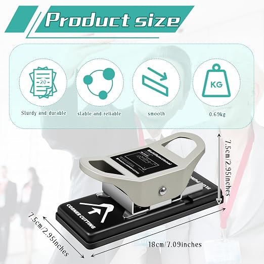 2 in 1 ID Badge Slot Hole Punch 3 x 13 mm and R5 Card Corner Trimmer Dual Use - Image 2