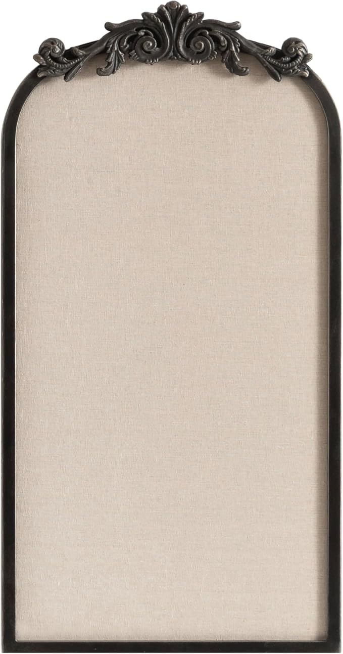 Kate and Laurel Arendahl Arch Pinboard; 13 x 25; Black; Framed Arched Ornate - Image 9
