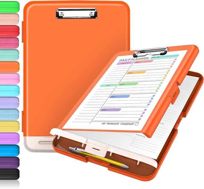Sooez Clipboard with Storage, Clip Board 8.5 x 11 with Pen Holder, Plastic by Sooez