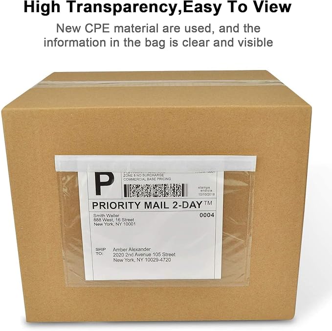100 PCS shipping label sleeves, 7.5"x 5.5" Shipping Label Envelopes - Image 3