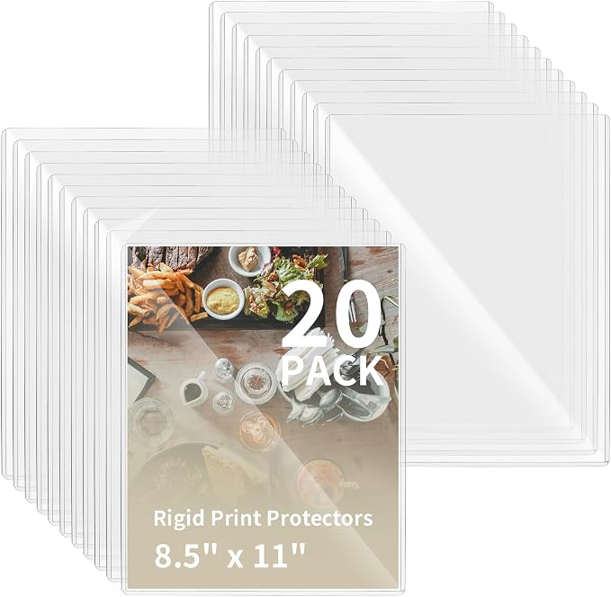 20 Pack 8.5" x 11" Hard Plastics Sheet Protector, Rigid Print Protector by Unknown
