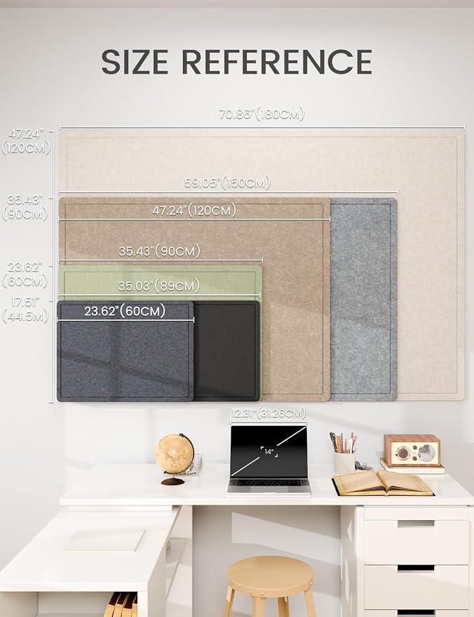Fluxynara Large Bulletin Board, 70.8" x 47.2" Cork Board Alternative - Image 5