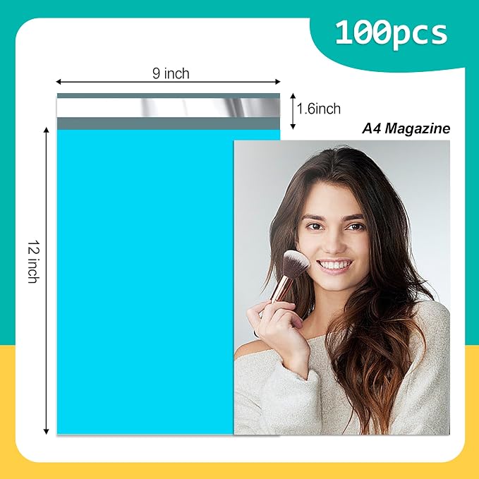 Poly Mailers 9x12 inch 100 Pcs, Waterproof and Tear-resistant Shipping Bags - Image 2