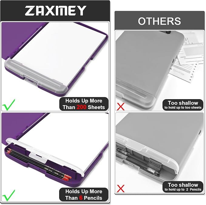 Plastic Clipboard with Storage, 8.5 x 11 Storage Organization Box Side-Opening - Image 5