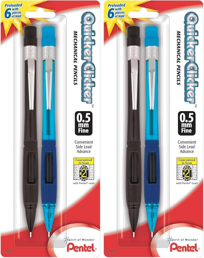 Pentel® Quicker Clicker™ Automatic Pencils, 0.5 mm, Smoke Barrel by PentelofAmerica