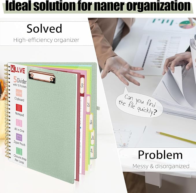 Sauge Foldable Spiral Clipboard Folio - Image 6
