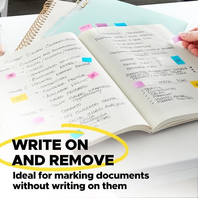 Post-it Flags Combo Pack, 4 On-The-Go Dispensers/Pack, 120 .94 in Wide and 200 .47 in Wide Flags, Assorted Colors (683-XL1)-DeskLoop Office