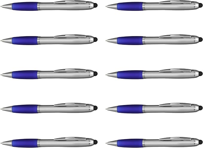 DISCOUNT PROMOS Stylus Ballpoint Pens Set of 10, Bulk Pack by DISCOUNTPROMOS
