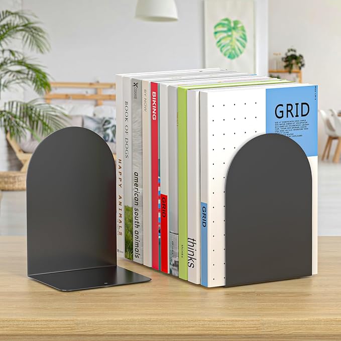Bookends 1 Pair, Metal Round Bookends - Image 2