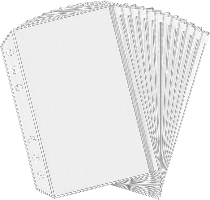 Antner 12PCS A5 Binder Pockets 6 Holes Budget Cash Envelopes by Antner