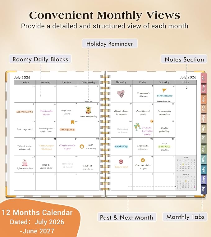 Academic Planner 2026-2027, Hardcover Weekly and Monthly Calendar Planner from - Image 2