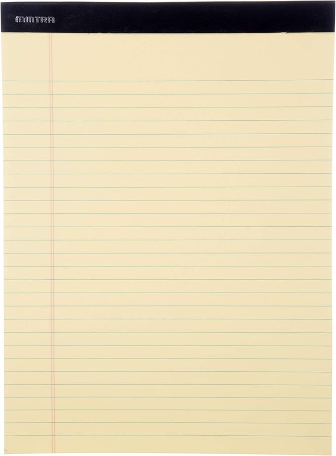 Mintra Office Legal Pads - ((BASIC CANARY 6pk, 8.5in x 11in, WIDE RULED))-DeskLoop Office