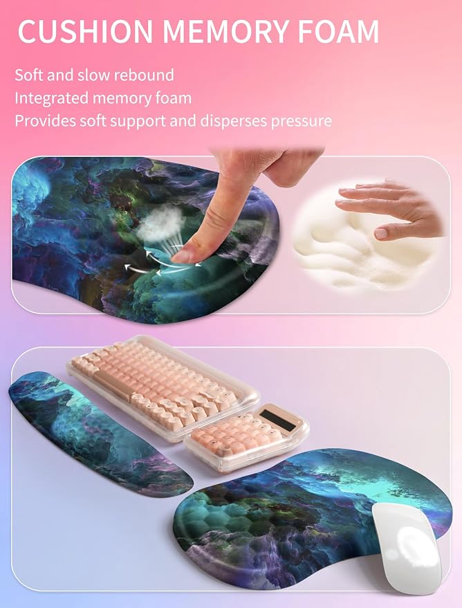 Hokafenle 2in1 Combination, Wave Keyboard Wrist Rest and Ergonomic Curvature - Image 4