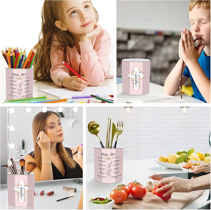 Pen Holder for Desk, Cute Ceramic Pencil Holder, Pen Cup Marker Holder Makeup - Image 5