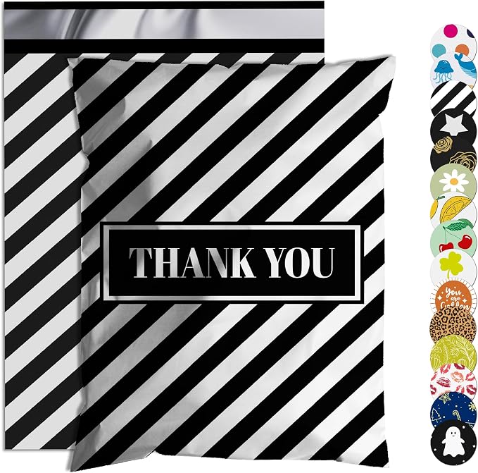 Thank You Poly Mailer 10x13 Inch 100 Pcs, Waterproof and Tear-Resistant by JOWLROEL