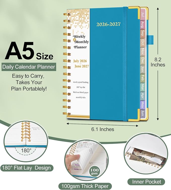 Academic Planner 2026-2027, Hardcover Weekly and Monthly Calendar Planner from - Image 5