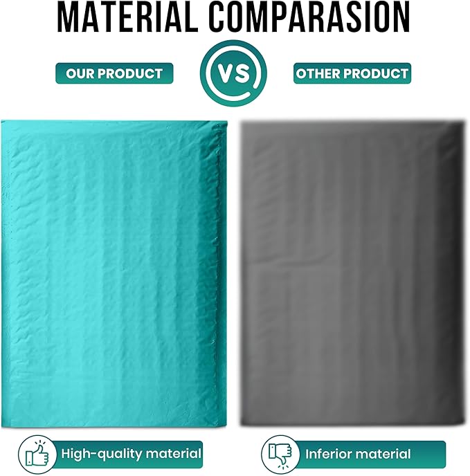 Levex - #0 6" x 10" [10 Pack] Teal Poly Bubble Mailers, Padded Envelope Mailers, Packing Envelope & Mailing Bags for Shipping-DeskLoop Office