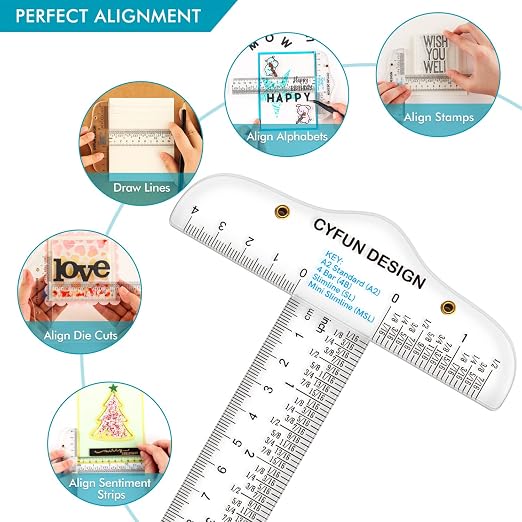 BAOFALI 6 Inches/15cm Acrylic Clear T-Square Ruler, Dual Side Measuring - Image 4