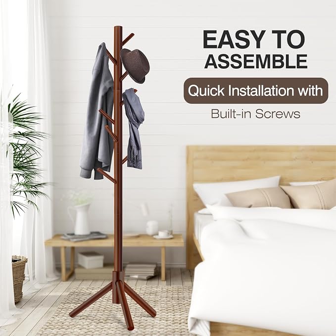 WANGMUXIA 2 PCS Coat Rack, Freestanding Coat Rack - Image 6