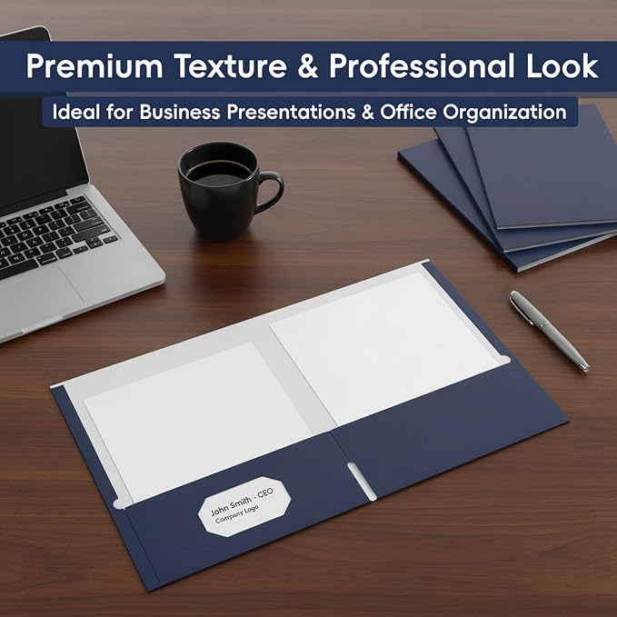 VZCPYTPM 50 Pack Navy Blue Folders - Image 7
